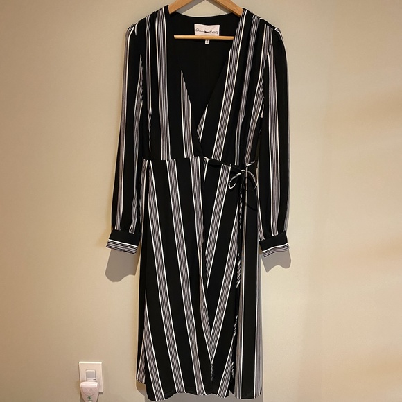Charles Henry Womens Black & White Striped Dress - Picture 3 of 6